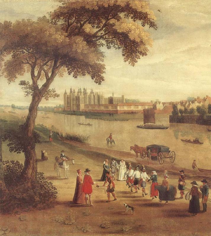 unknow artist The Thames at Richmond,with a view of Richmond Palace China oil painting art